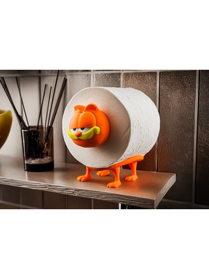 Lucylund Tuvalet Kağıdı Tutucu – Garfield Den Ilham Alınarak Hazırlanan Özel Tasarım Şık ve Fonksiyonel -Birden Fazla Al Üst Üste Koy - Premium Kalite Banyo Aksesuarı - Wc Kağıdı Tutucusu - Turuncu