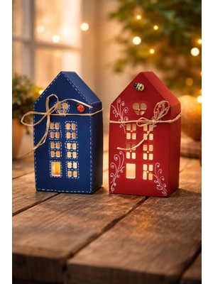 Mythos Beton Özel Tasarım Renkli Evler Hediyelik Tealight Mumluk