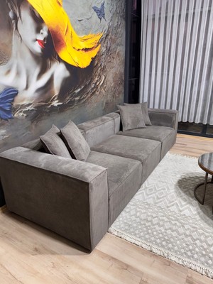 Erduran Mobilya Angelo Fitilli Kadife Kanepe