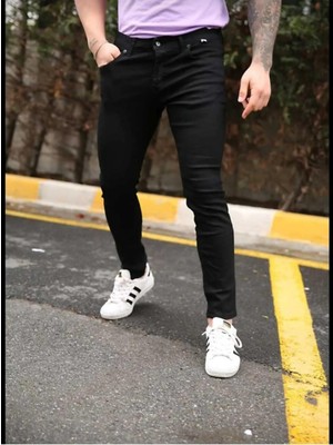 Erkek Likralı Erkek Boru Paça Kot Pantolon Erkek Kot Pantolon