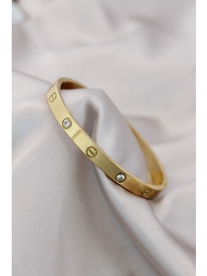 Ayder Timya 316L Çelik Gold Renk Zirkon Taşlı Bileklik - TJ-BB4119 TG/Tmya1395 225986