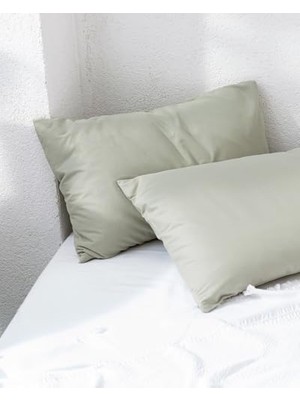 MANON%100 Pamuk 2'li Yastık Kılıfı Seti Yeşil