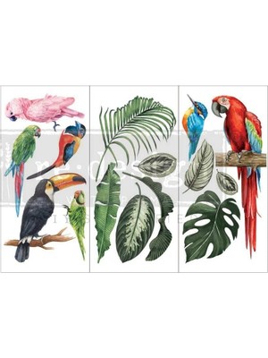 With - Kuşlar - Küçük Transferler 6"X12" 3 Yaprak Mobilya Için Transferlere Sürtünme Transferlere Ovma El Sanatları Için Çıkartmalar Klasik Ilkbahar Yaz Sonbahar