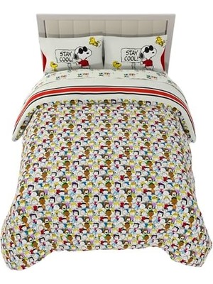 Peanuts Pals Süper Yumuşak Yorgan ve Çarşaf Seti, 5 Parça Boy, (Resmi Lisanslı Ürün) Ürünleri