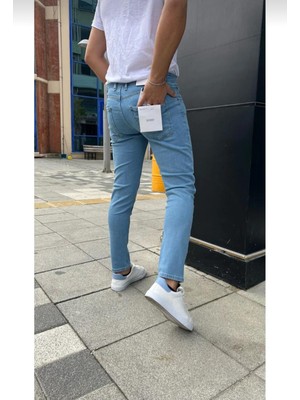 Erkek Likralı Erkek Boru Paça Kot Pantolon Erkek Kot Pantolon