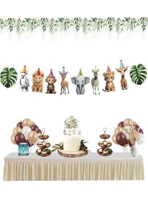 Hediye Sepeti Büyük Boy Konsept Şapkalı Sevimli Hayvanlar Temalı Banner, Doğum Günü Partisi