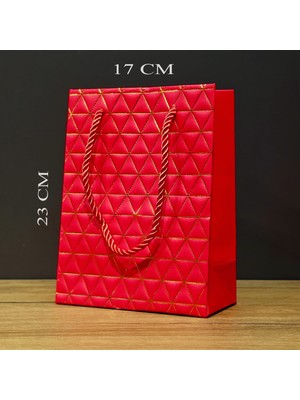 Ayder Timya Küçük Boy Kırmızı Gold Renkli Karton Çanta TG/Tmya1395 225997
