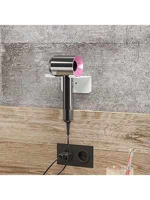 Lmz Metal Saç Kurutma Makinesi Tutucu, Saç Kurutma Makinesi Tutacağı, Kuaför Fön Makinesi Askısı, Berber Saç Kurutma Makinesi Askısı (Beyaz, Metal)