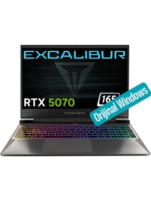 Casper Excalibur G870 i7-13620H 16GB 480GB 8GB RTX5070 165Hz 15.6" Windows 11 Home Taşınabilir Bilgisayar G870.1362-BV70A-C