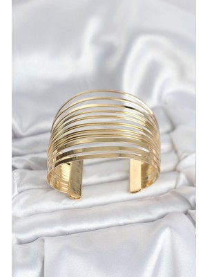 Ayder Timya Gold Renk Pirinç Kaburga Model Kadın Bileklik - TJ-BB8065 TG/Tmya1395 226055