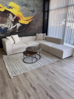 Erduran Mobilya Angelo 5 Modül Fitilli Kadife Köşe Koltuk Takımı