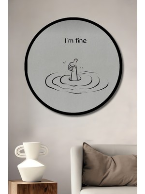 Petmudo AVM Iyiymiş Gibi Yapma Sanat Tablosu Yuvarlak Duvar Tablosu Çerçeve Görünümlü