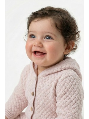 Trikomer Triko Kapuşonlu Petek Desenli Soft Bebek Tulumu