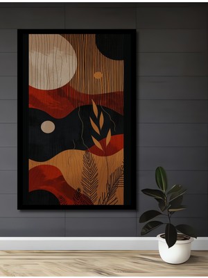 Petmudo AVM Soyut Doğal Dokular Yağlı Boya Görünümlü Ahşap Ev,antre,salon,ofis,mutfak Tablo Çerçeve Görünümlü