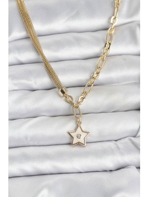 Ayder Timya Gold Renk Pirinç Yıldız Model Kadın Kolye - TJ-BKO10639 TG/Tmya1395 226171