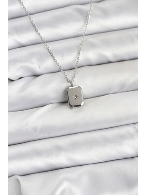Ayder Timya 316L Çelik Zincir Gümüş Renk Minimal Kutup Yıldızı Model Kadın Kolye - TJ-BKO10684 TG/TMYA1395 226226