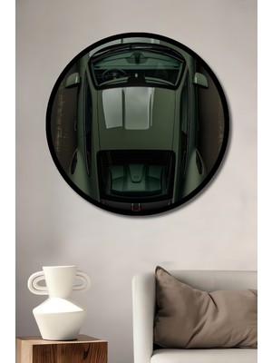 Petmudo AVM Spor Araba Yağlı Boya Görünümlü Ahşap Dekoratif Tablo Yuvarlak Duvar Tablosu Çerçeve Görünümlü