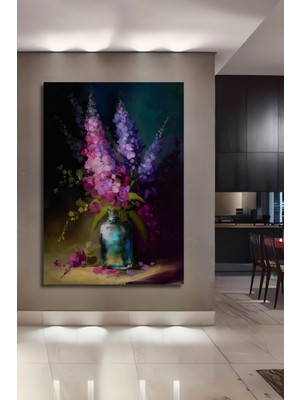 Petmudo AVM Büyülü Çiçek Bahçesi Yağlı Boya Görünümlü Dekoratif Ahşap Ev,antre,salon,ofis,mutfak Tablo