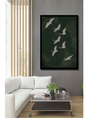Petmudo AVM Görseli Gören Kuşların Sürüsü Ahşap Ev,antre,salon,ofis,mutfak,yatak Odası Tablo Çerçeve Görünümlü