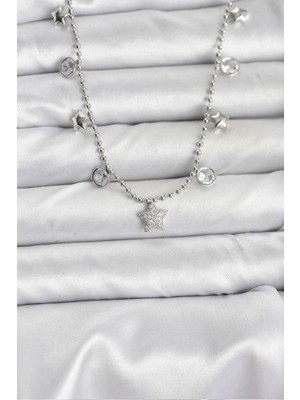 Ayder Timya Pirinç Gümüş Renk Yıldız Model Kadın Kolye - TJ-BKO10650 TG/TMYA1395 226182