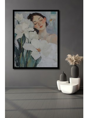 Petmudo AVM Saklı Bahçe Meltemi Yağlı Boya Görünümlü Ahşap Antre,ofis,mutfak,yatak Odası Tablo Çerçeve Görünümlü