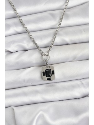 Ayder Timya 316L Çelik Zincir Gümüş Renk Vintage Model Kadın Kolye - TJ-BKO10686 TG/TMYA1395 226228