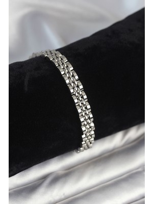Ayder Timya 316L Çelik 7 mm Kalınlıkta Gümüş Renkli Erkek Bileklik - TJ-EB3768 TG/TMYA1395 226366