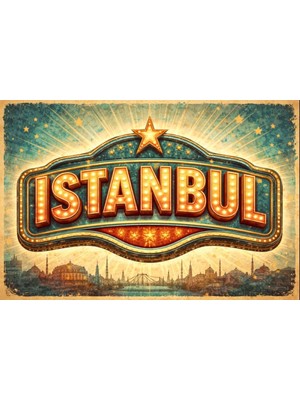 BiveSa Istanbul Retro Ahşap Sokak Tabelası