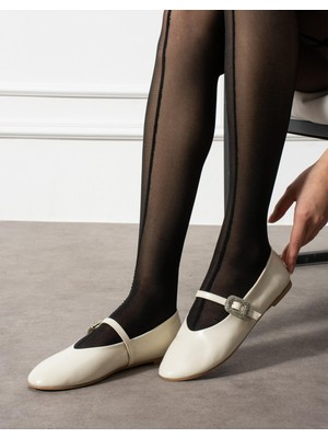 Emienza Dıana Vegan Deri Toka Detaylı Yuvarlak Burun Bayan Babet