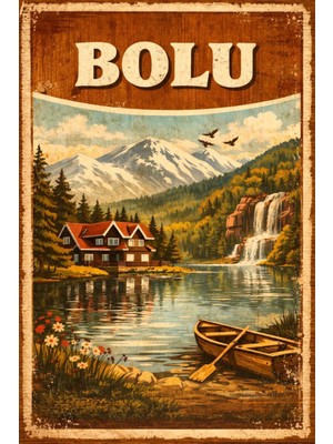 BiveSa Bolu Retro Ahşap Poster