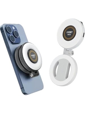 Fogy Magsafe LED Telefon Işığı Eklentisi Özçekim Halkası Işık Parlaklığı Ayarlanabilir