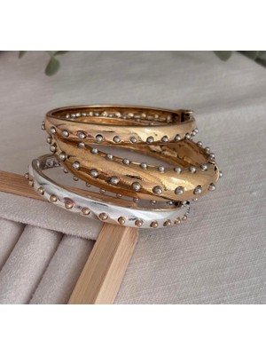 Moderncevher Mat ve Parlak Geçişli 3'lü Zımbalı Kelepçe Kombini