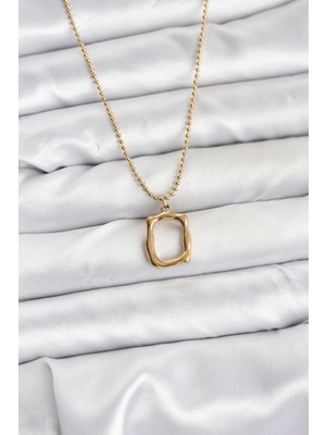 S'82 316L Çelik Zincir Gold Renk Model Kadın Kolye