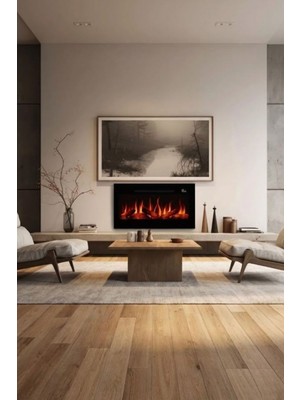 Zaya Pagla 100 Cam Çerçeveli Elektrikli Şömine - Isıtıcılı, Sınırsız Renkli (Rgb), Kumandalı