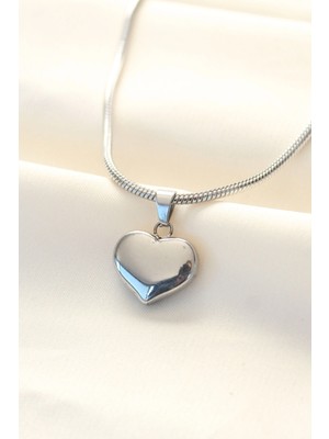 Eco Lounge 316L Çelik Gümüş Renk Kalp Kolye