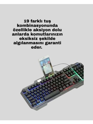 Bilfold Mekanik LED Gaming Klavye Mouse Seti – Yüksek Tepki ve Ergonomi