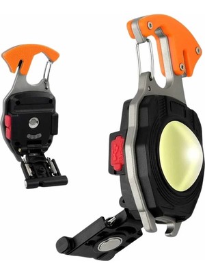 Bilfold 7 Modlu Mini LED Lamba Anahtarlık USB Şarjlı Kamp Için Taşınabilir