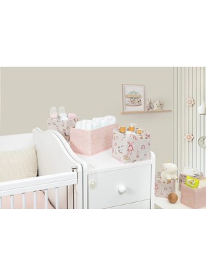 Bilfold Baby 3'lü Kullanışlı Çekmece Düzenleyici Çok Amaçlı Organizer Kutu (Pembe)