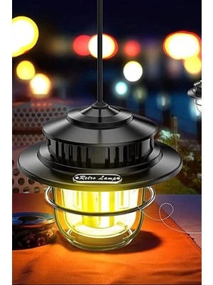 Bilfold Taşınabilir Retro Fener Su Geçirmez Dış Mekan Güçlü LED Kamp Bahçe Feneri Dekor