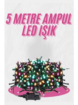 Bilfold 5 Metre Ampul LED Işık Renkli Rgb Çok Renkli LED Aydınlatma