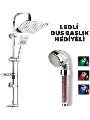Bilfold Rain Duş Robotu Tepe Duş Seti Duş Başlığı Sistemi Ledli Duş Başlık Hediyeli