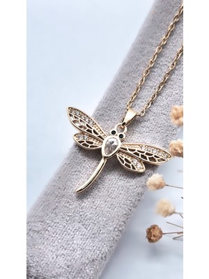 Serenity Simli Kanat Zirkon Yusufçuk Çelik Kolye