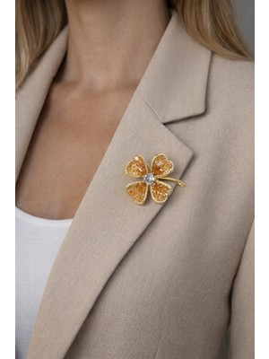 Jewelry Yonca Taşlı Broş