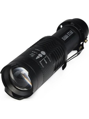 Bilfold Km 87 Polis Tipi Zoomlu Şarjlı Metal Dağ Kamp Cep Feneri