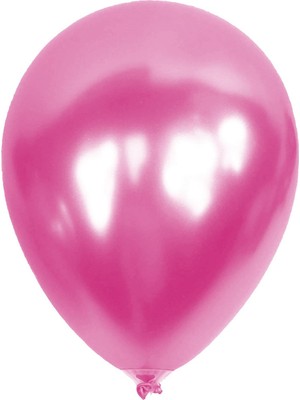 Bravo Helyuma Uyumlu Pembe Metalik Balon 12 Inç 100 Adet Metalik Pembe Balon 12 Inch