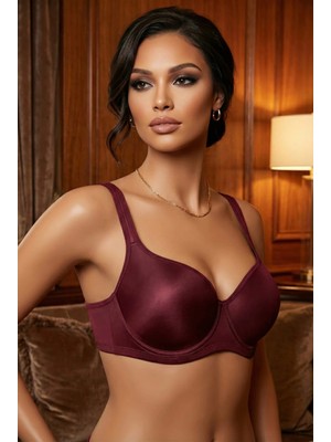Le Jardin Toparlayıcı Bordo Sütyen C Cup Ultra Soft Micro Kumaş ile Gün Boyu Konfor