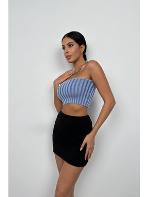 Livizmir Moda Straplez Fitilli Crop
