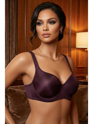 Le Jardin Amanda Toparlayıcı Telli Mürdüm Sütyen C Cup Ultra Soft Konforlu Tasarım ile Gün Boyu Destek