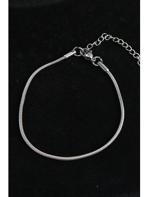 Bilfold 316L Çelik Oval Italyan Model Gümüş Renk Erkek Bileklik