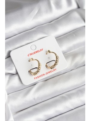 Bilfold 14K Gold Renk Kaplama cm Kadın Küpe